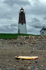 Point Judith Lighthouse Warns Ships of Approaching Storm